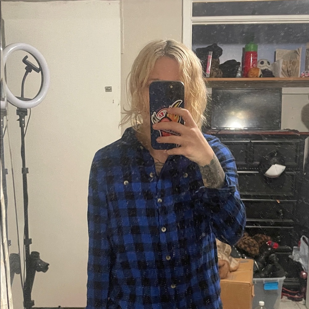 SO Blue and Black Checkered Shirt